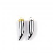 Hematite Tusk 7x35mm Pendant Gold/Silver Plated Cap
